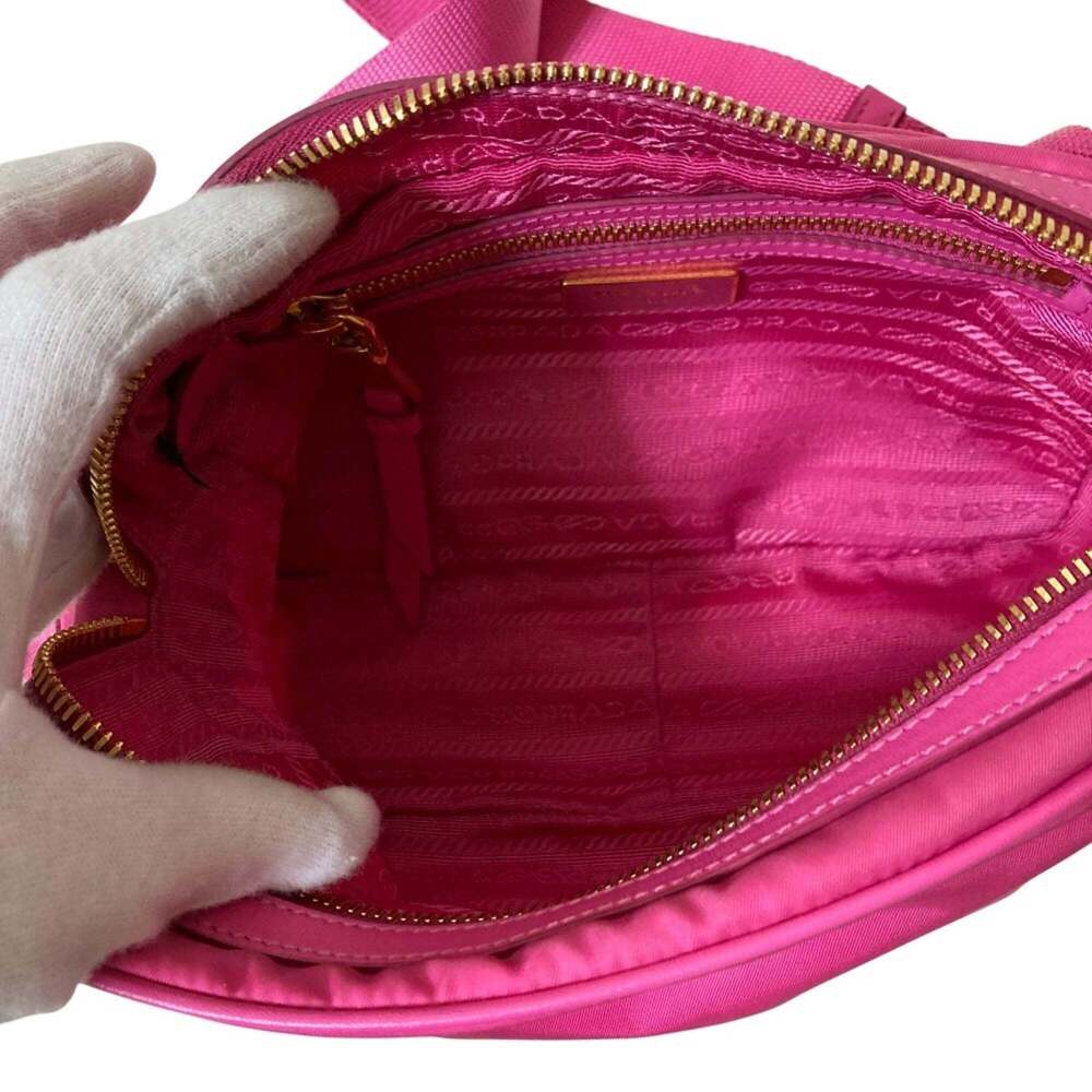 PRADA Pink Canvas Shoulder Bag - Picture 6 of 12